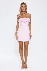 Wild Rose Affair Strapless Mini Dress Pink
